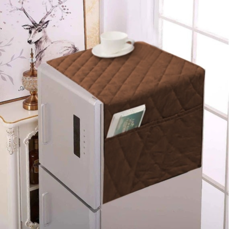 Quilted Printed/plain Fridge Cover Main Image